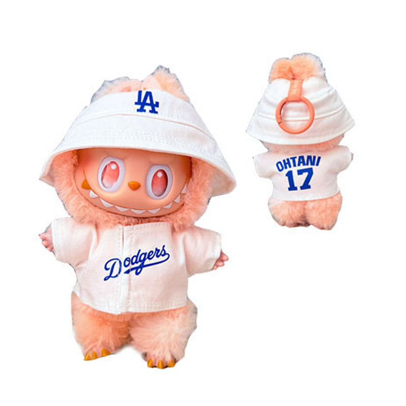 The first, second and third generation Labubu clothes pendant Labubu sitting baby clothes LA baseball sports suit is trendy and cute