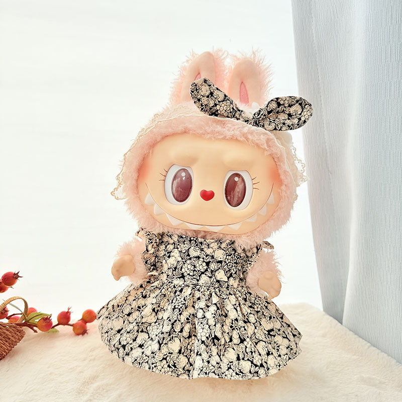 38Cm Labubu plush doll clothes for Labubu doll clothes MOKOKO sweetheart children's fun flower and fruit skirt