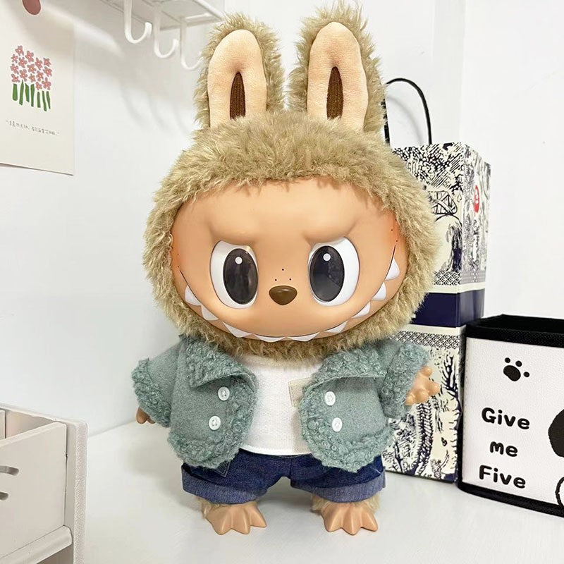 38Cm Labubu vinyl plush doll clothes for Labubu doll clothes summer pipa clothes set cute