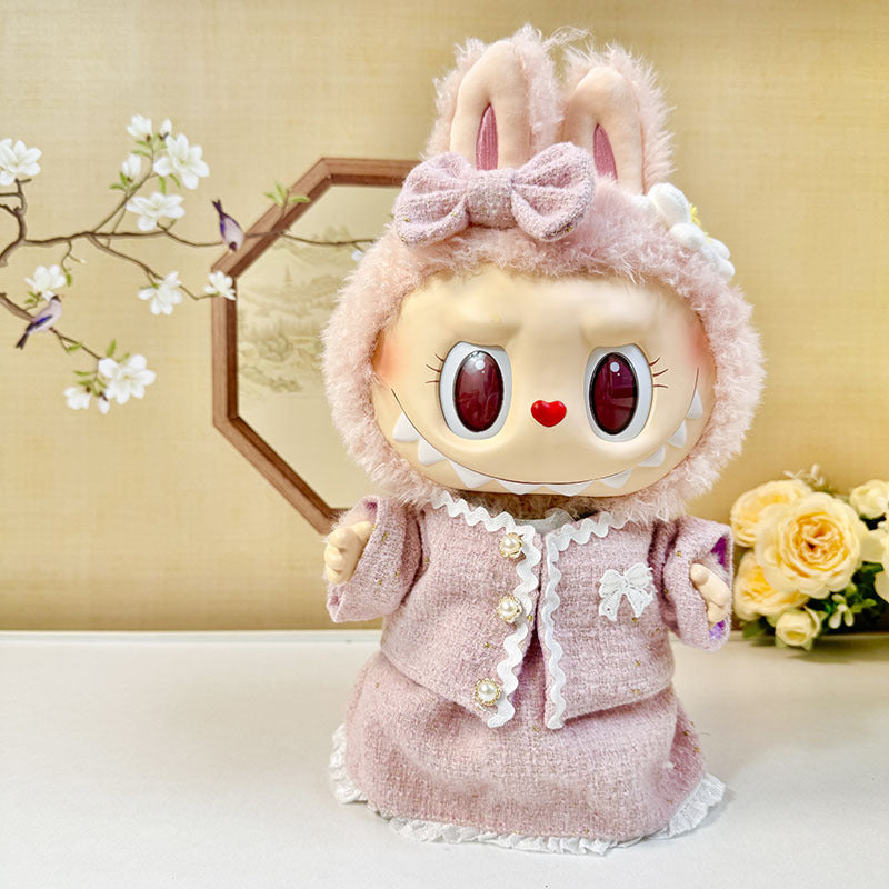 38Cm Labubu plush doll clothes for Labubu doll clothes MOKOKO sweetheart powder fragrant style set