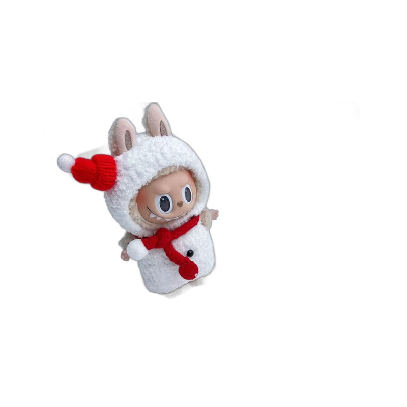 15Cm blind box Labubu handmade little dinosaur onesie little snowman labubu pendant Christmas outfit cute