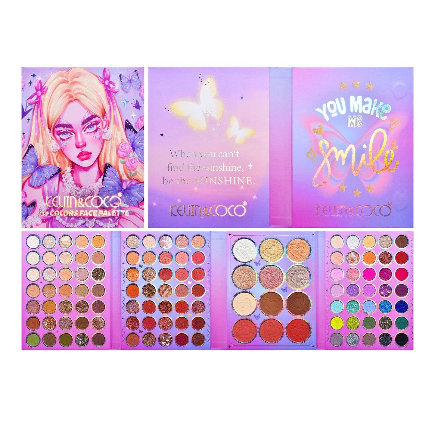 KEVIN & COCO117 color eyeshadow disc, blush, high-gloss grooming integrated disc, pearlescent, shallot, matte earth color, beautiful