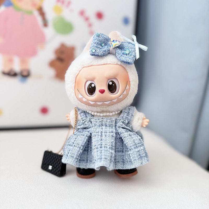 The first, second and third generation keychain Labubu clothes pendant Labubu baby clothes high-end small pendulum fragrant skirt set lady