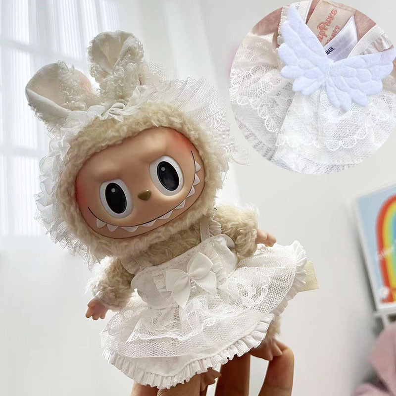 17Cm blind box rabub for stylish zipper shirt cool zipper sweater labubu pendant clothes cute