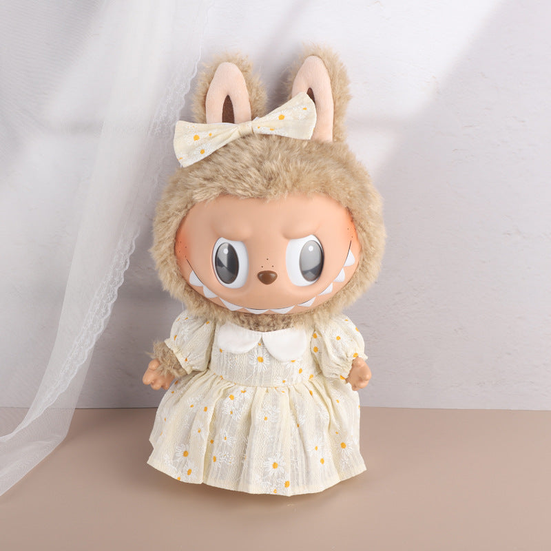 38Cm Labubu vinyl plush doll clothes for Labubu doll clothes striped animal shirt set cute