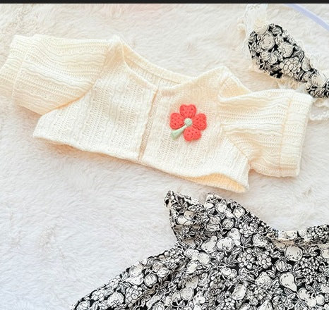 38Cm Labubu plush doll clothes for Labubu doll clothes MOKOKO sweetheart children's fun flower and fruit skirt
