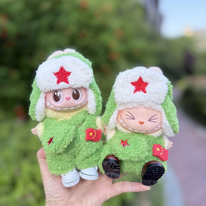 The first, second and third generation keychain Labubu clothes pendant Labubu baby clothes satchel small Lei Feng suit is cute and cute