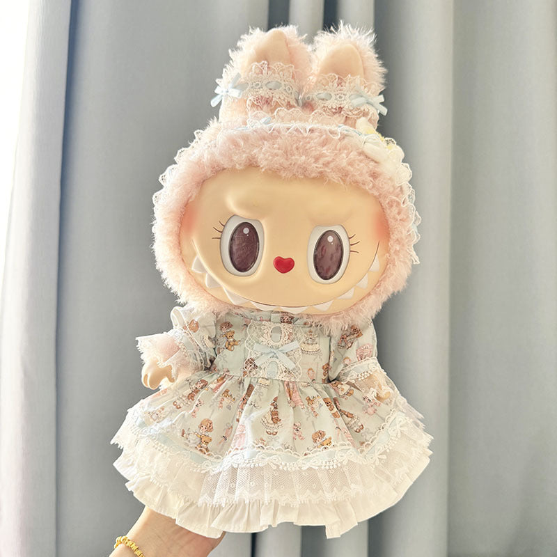 38Cm Labubu plush doll dress for Labubu doll dress MOKOKO sweetheart Lolita dress