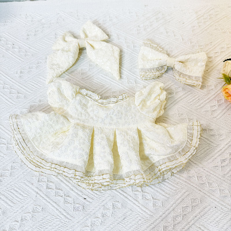 38Cm rabub vinyl plush doll clothes Labubu doll for Phnom Penh dress three-piece set cute