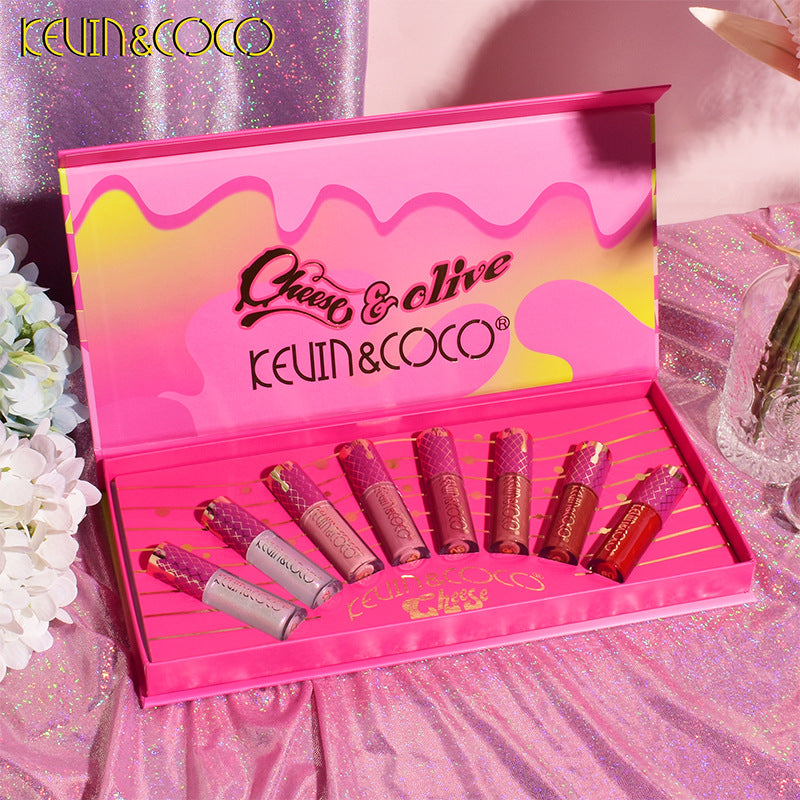 KEVIN & COCO 8-color velvet matte lip gloss lipstick cartoon cute wind girl heart