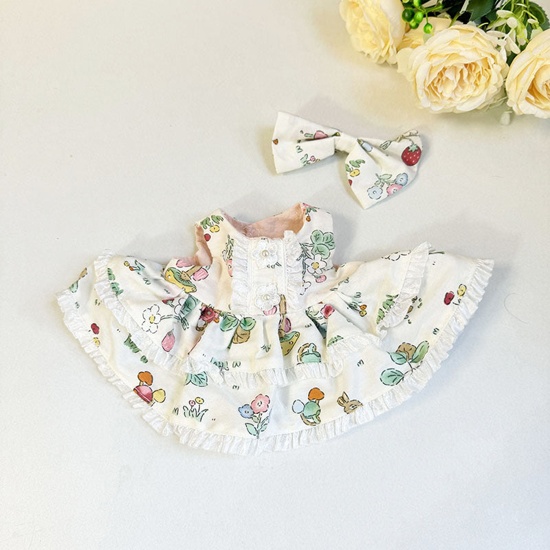 38Cm Labubu plush doll dress for Labubu doll dress MOKOKO Mushroom forest dress