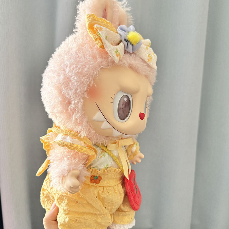 38Cm Labubu Plush Doll Dress for Labubu Doll MOKOKO Sweetheart 2024 Yellow Summer Belle