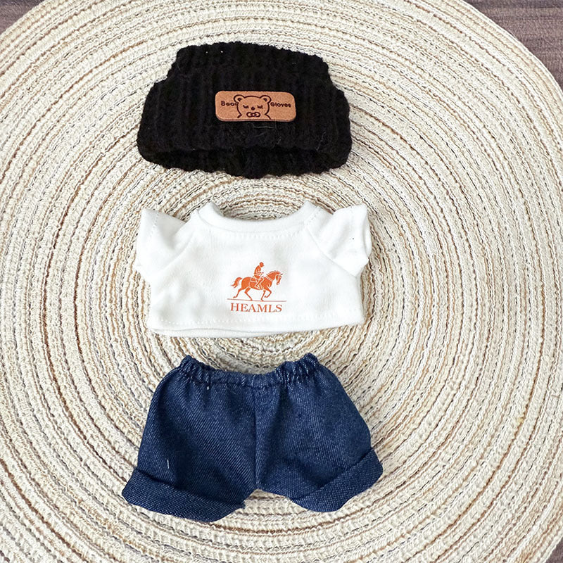 The first, second and third generation keychain Labubu clothes pendant Labubu baby clothes cool street style suit cute