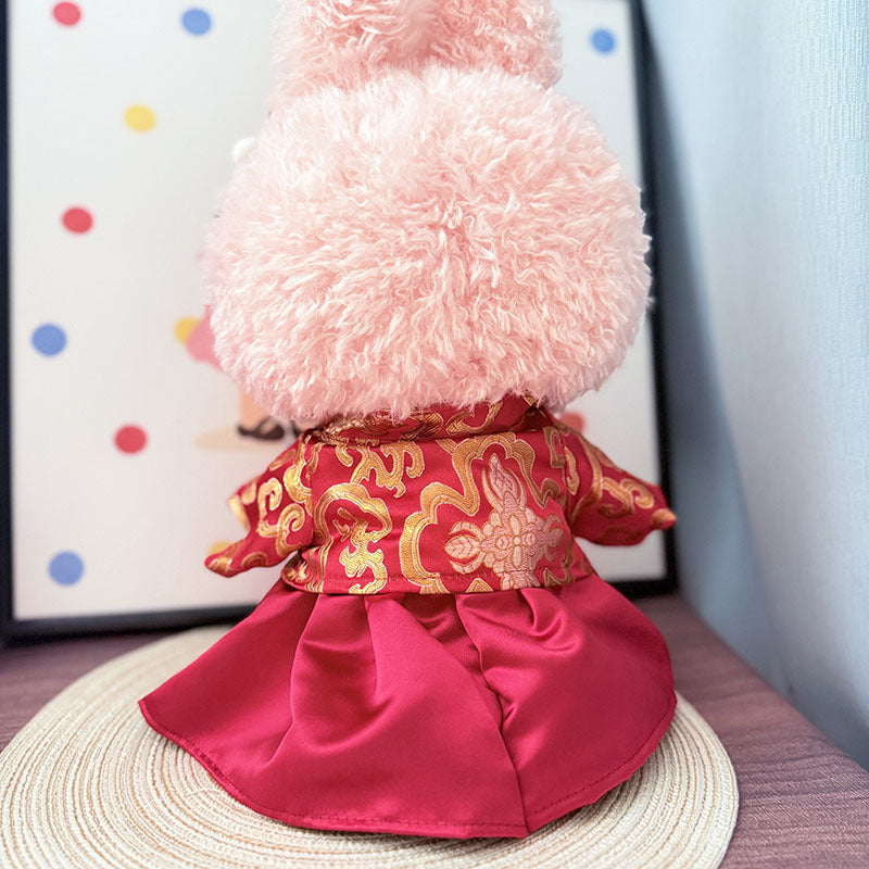 38Cm Labubu plush doll dress for Labubu doll MOKOKO auspicious cloud bride and groom suit