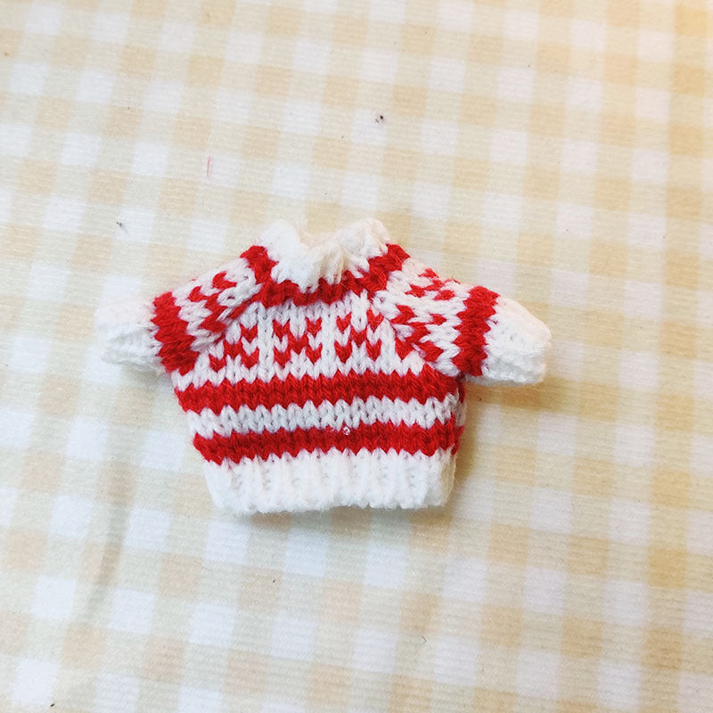 17Cm blind box rabub sweater pants macaron labubu pendant doll knitted sweater new year sweater cute
