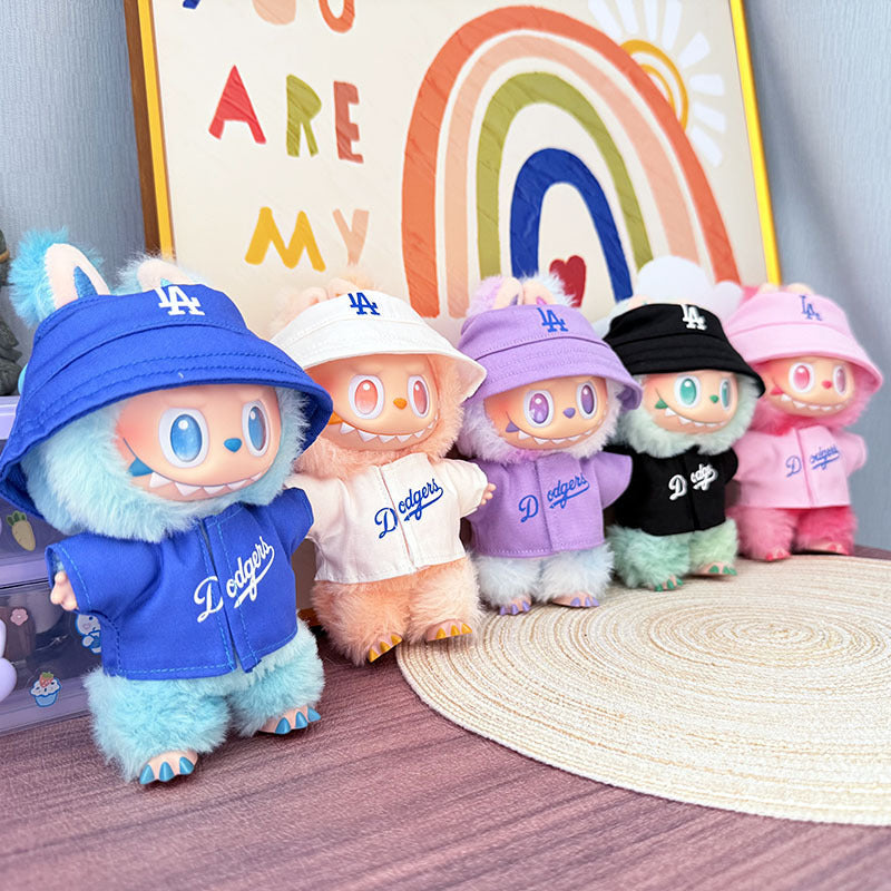 The first, second and third generation Labubu clothes pendant Labubu sitting baby clothes LA baseball sports suit is trendy and cute