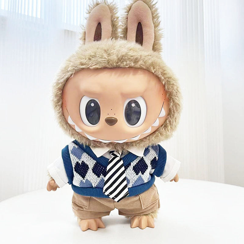 38Cm Labubu doll clothes Hamburger tote bag Yeti set Labubu doll replacement baby clothes cute