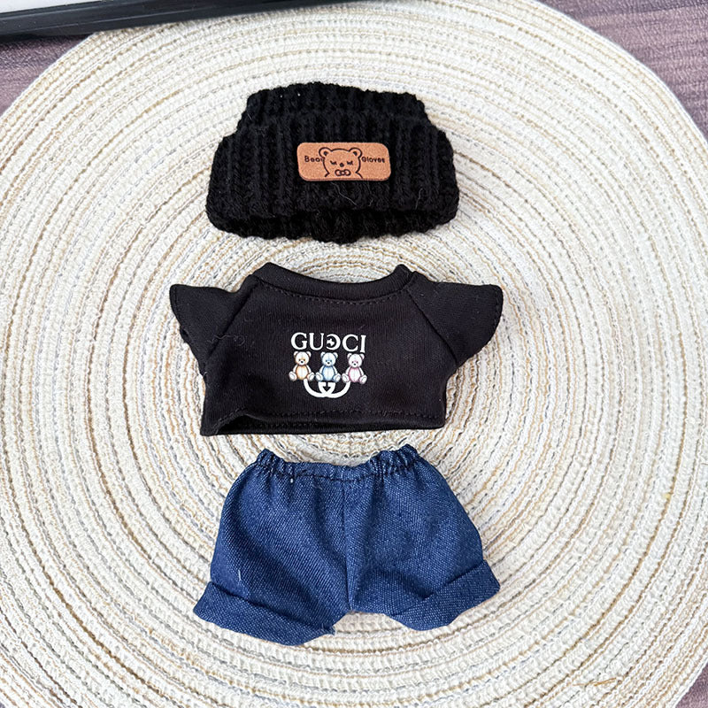 The first, second and third generation keychain Labubu clothes pendant Labubu baby clothes cool street style suit cute