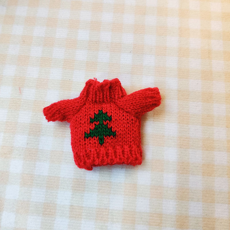 17Cm blind box rabub sweater pants macaron labubu pendant doll knitted sweater new year sweater cute