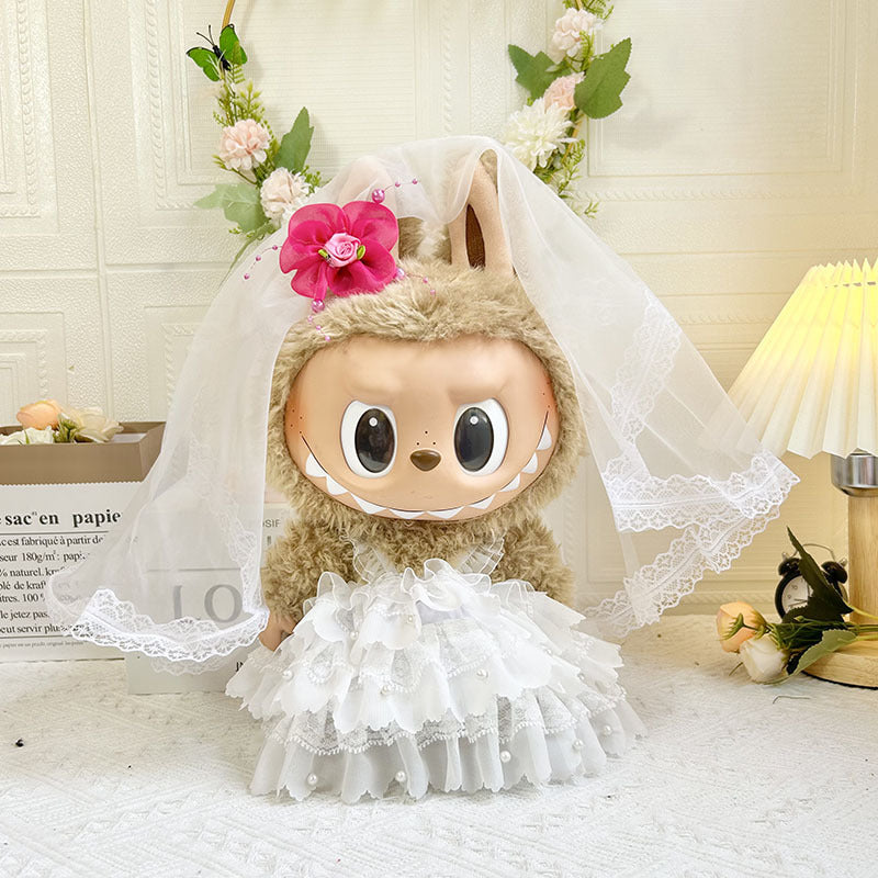 38Cm Labubu vinyl plush doll clothes for Labubu doll clothes summer pipa clothes set cute