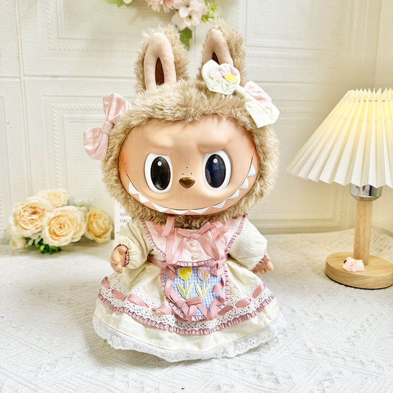 38Cm Labubu vinyl plush doll clothes for Labubu doll clothes summer pipa clothes set cute