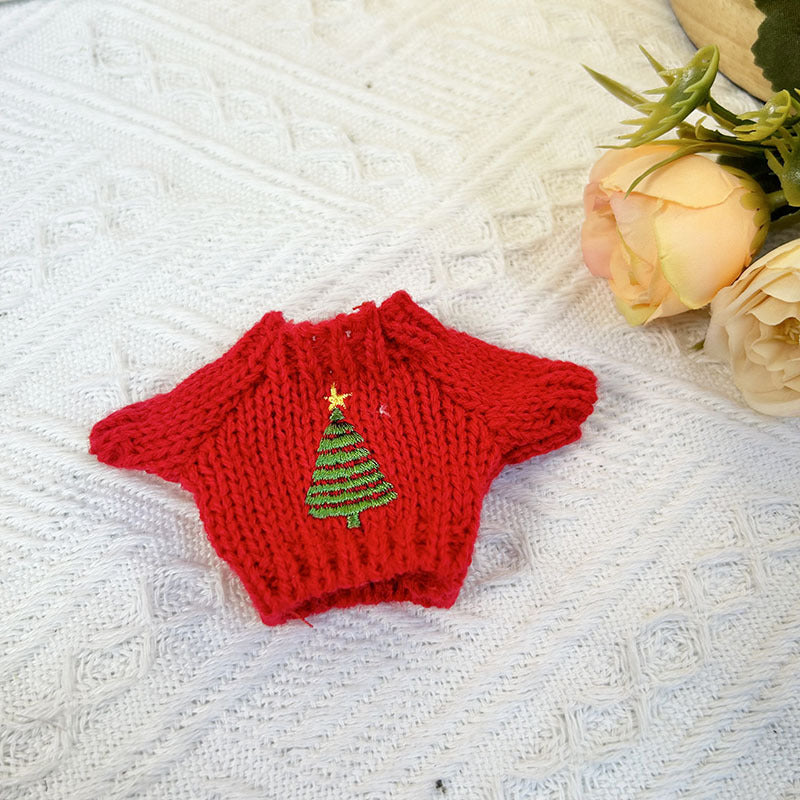 17Cm blind box rabub sweater pants macaron labubu pendant doll knitted sweater new year sweater cute