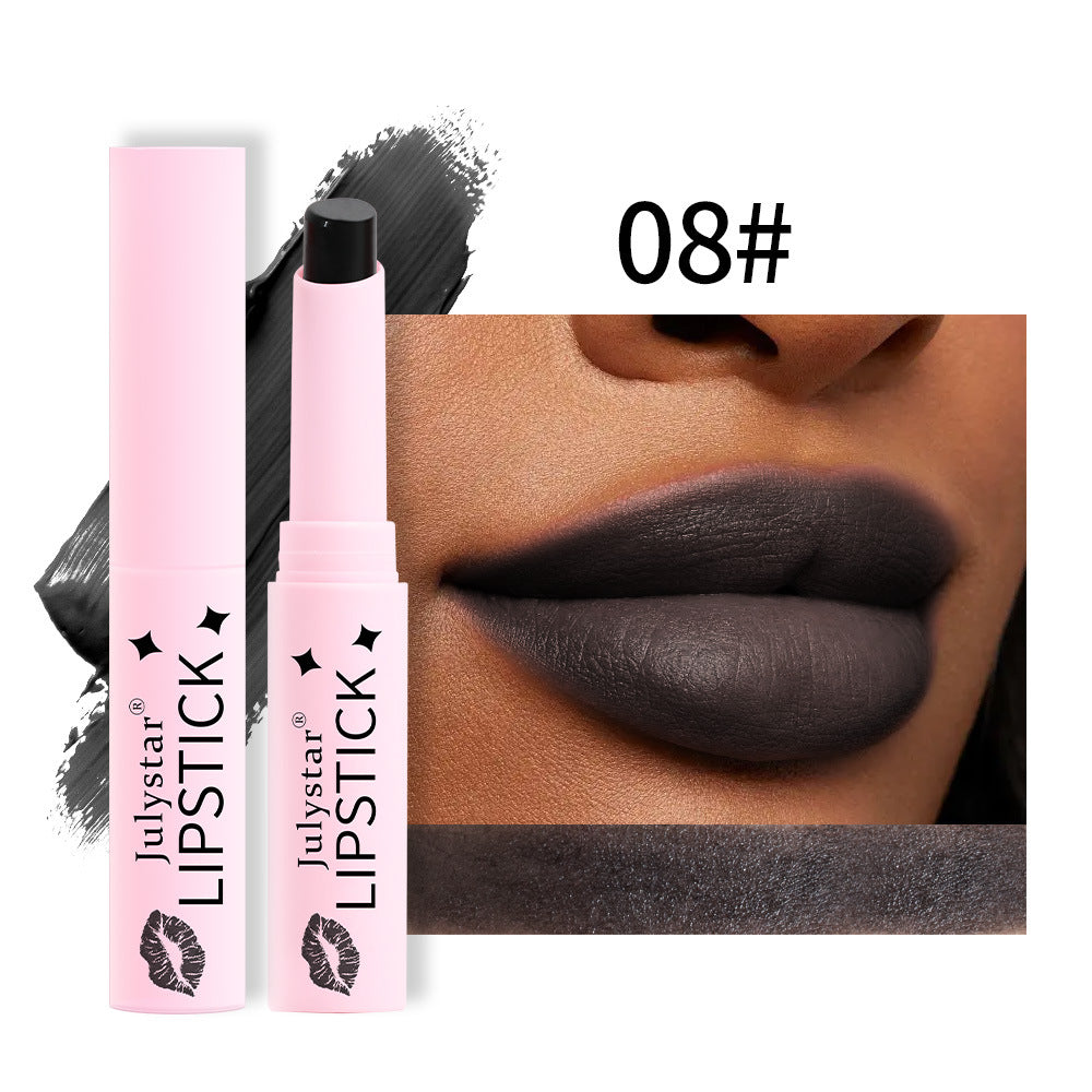 Halloween matte velvet lipstick cross-border beauty does not fade and does not stick to the cup, natural and long-lasting moisturizing black lipstick
