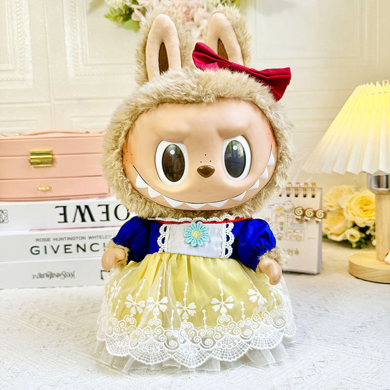 38Cm Labubu vinyl plush doll clothes for Labubu doll clothes Snow White dress JK suit