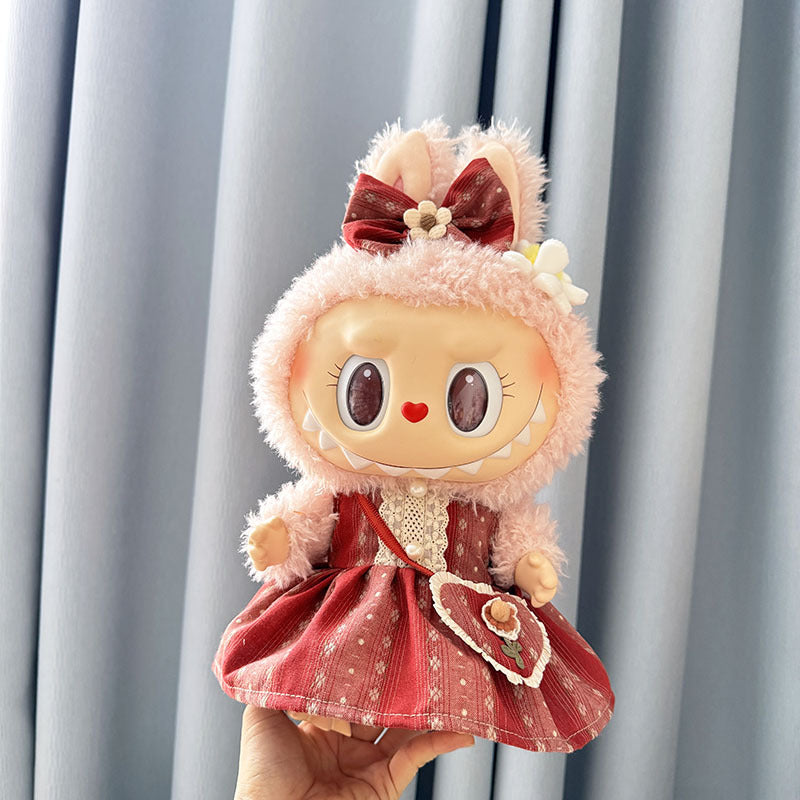 38Cm Labubu plush doll dress for Labubu doll dress MOKOKO sweetheart Japanese dress