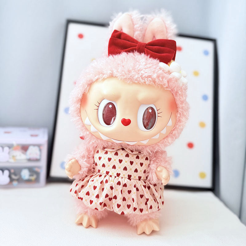 38Cm Labubu plush doll dress for Labubu doll dress MOKOKO sweet heart dress
