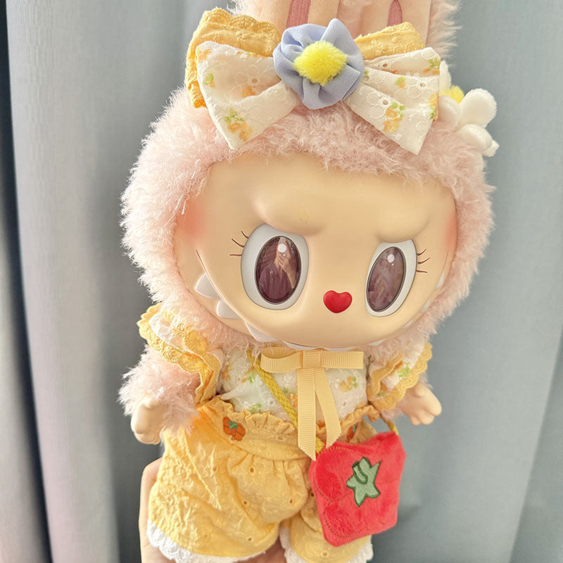 38Cm Labubu Plush Doll Dress for Labubu Doll MOKOKO Sweetheart 2024 Yellow Summer Belle