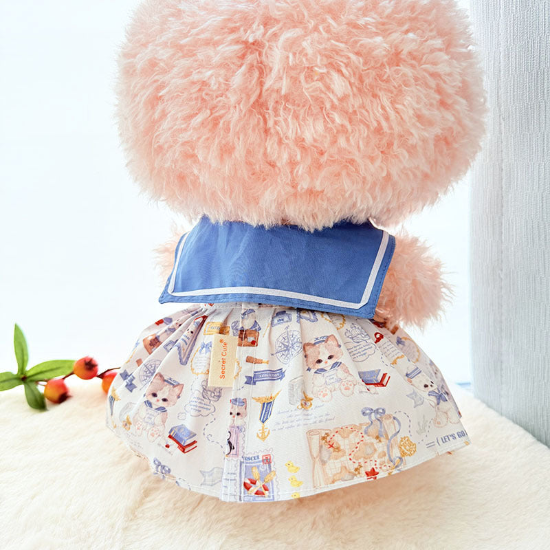 38Cm Labubu plush doll dress for Labubu doll MOKOKO sweetheart sailing penguin suit