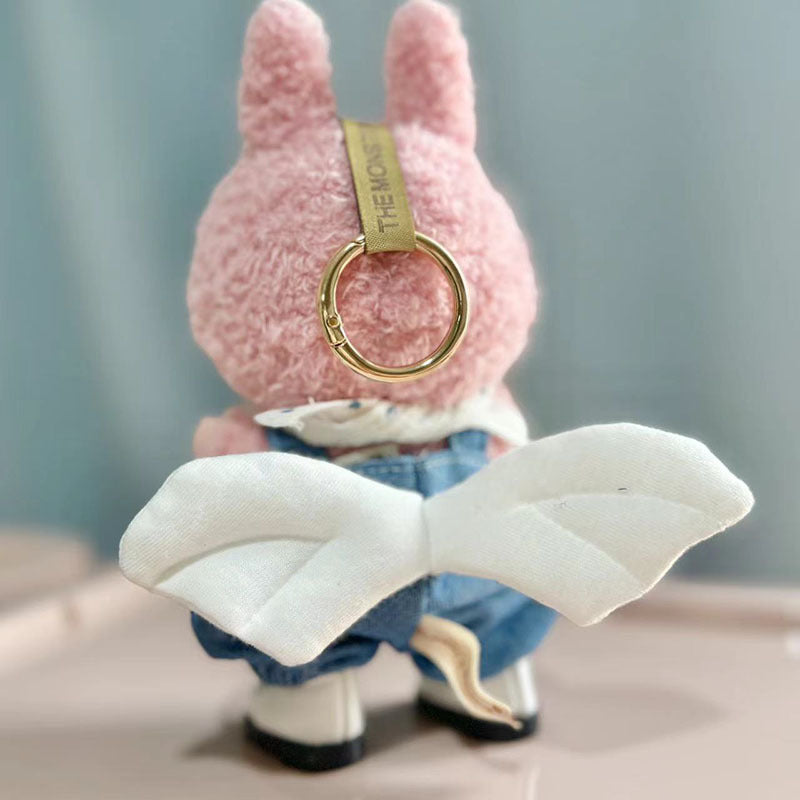 17Cm rabub wearing pendant labubu keychain baby clothes 10cm cotton doll clothes angel cupid clothes
