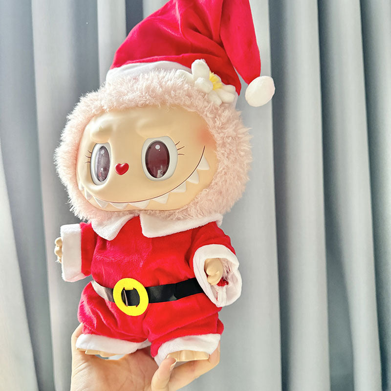 38Cm Labubu plush doll dress for Labubu doll MOKOKO Sweetheart Christmas onesie set