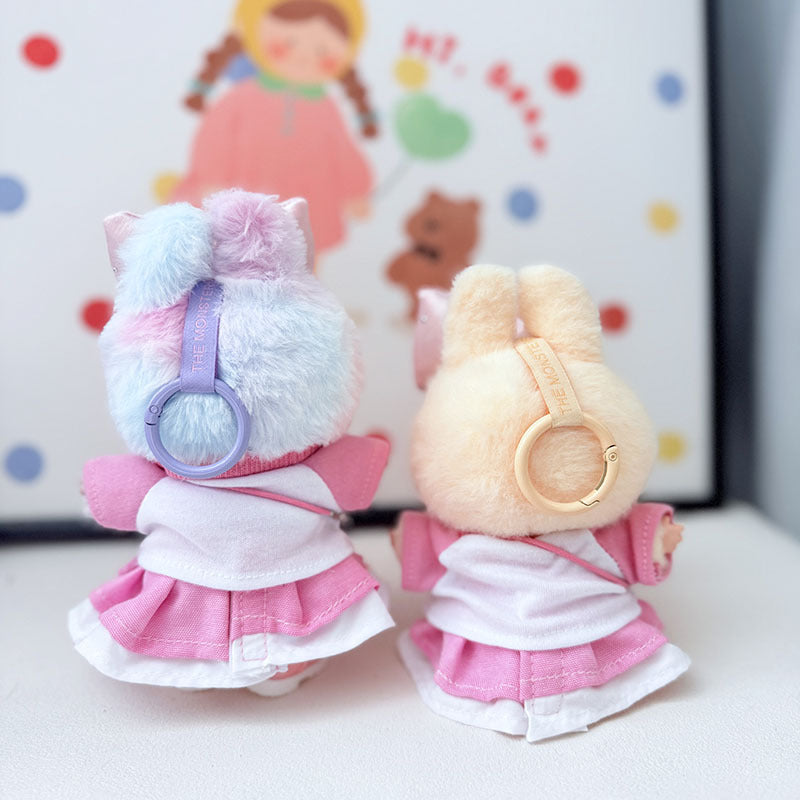The first, second and third generation keychain Labubu clothes pendant Labubu baby clothes apple piggy dress set is cute
