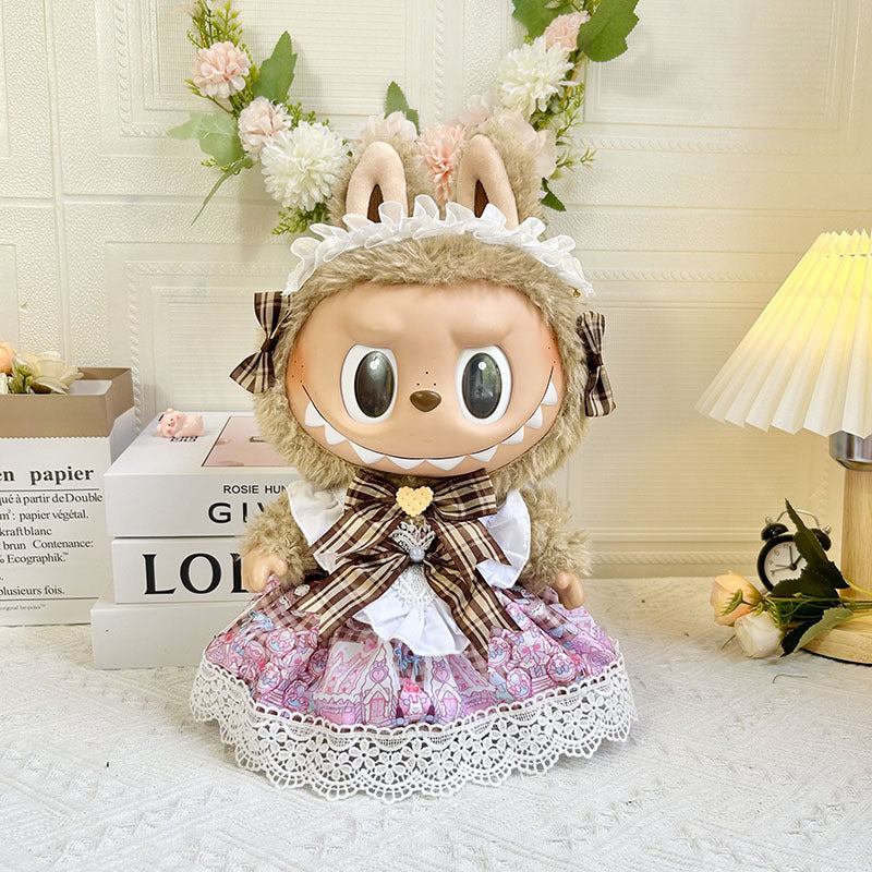 38Cm Labubu vinyl plush doll clothes for Labubu doll clothes summer pipa clothes set cute