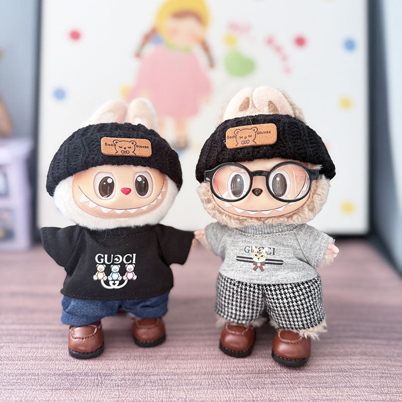 The first, second and third generation keychain Labubu clothes pendant Labubu baby clothes cool street style suit cute