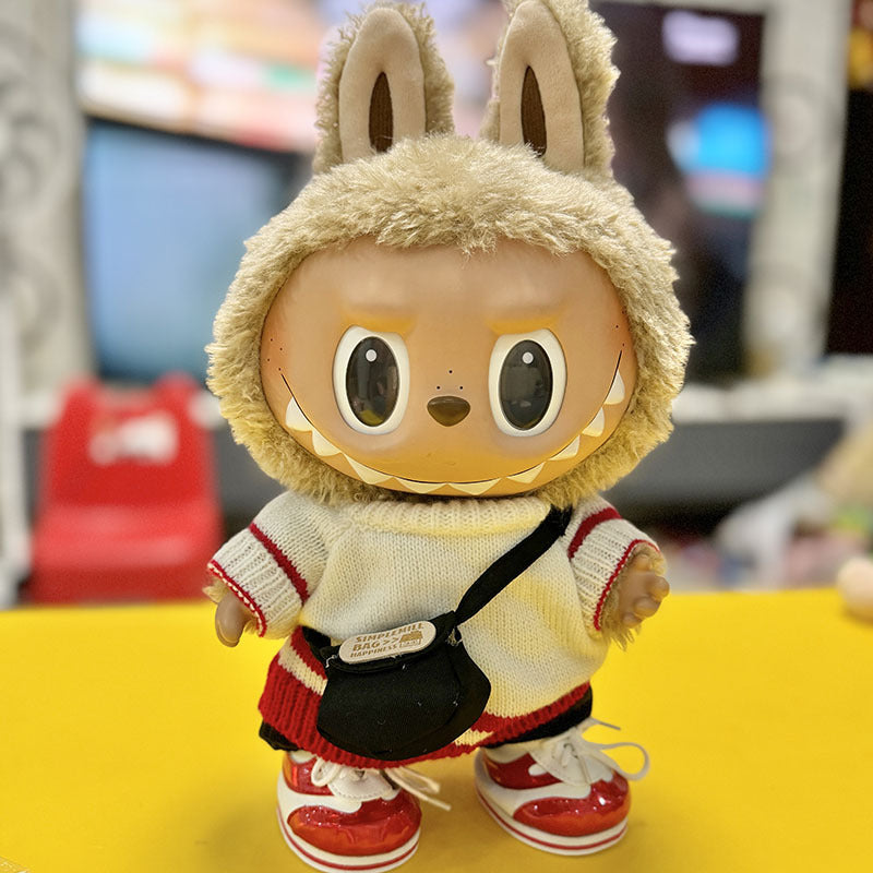 38Cm Labubu plush doll clothes for Labubu doll clothes Christmas suit Casual bear sweater