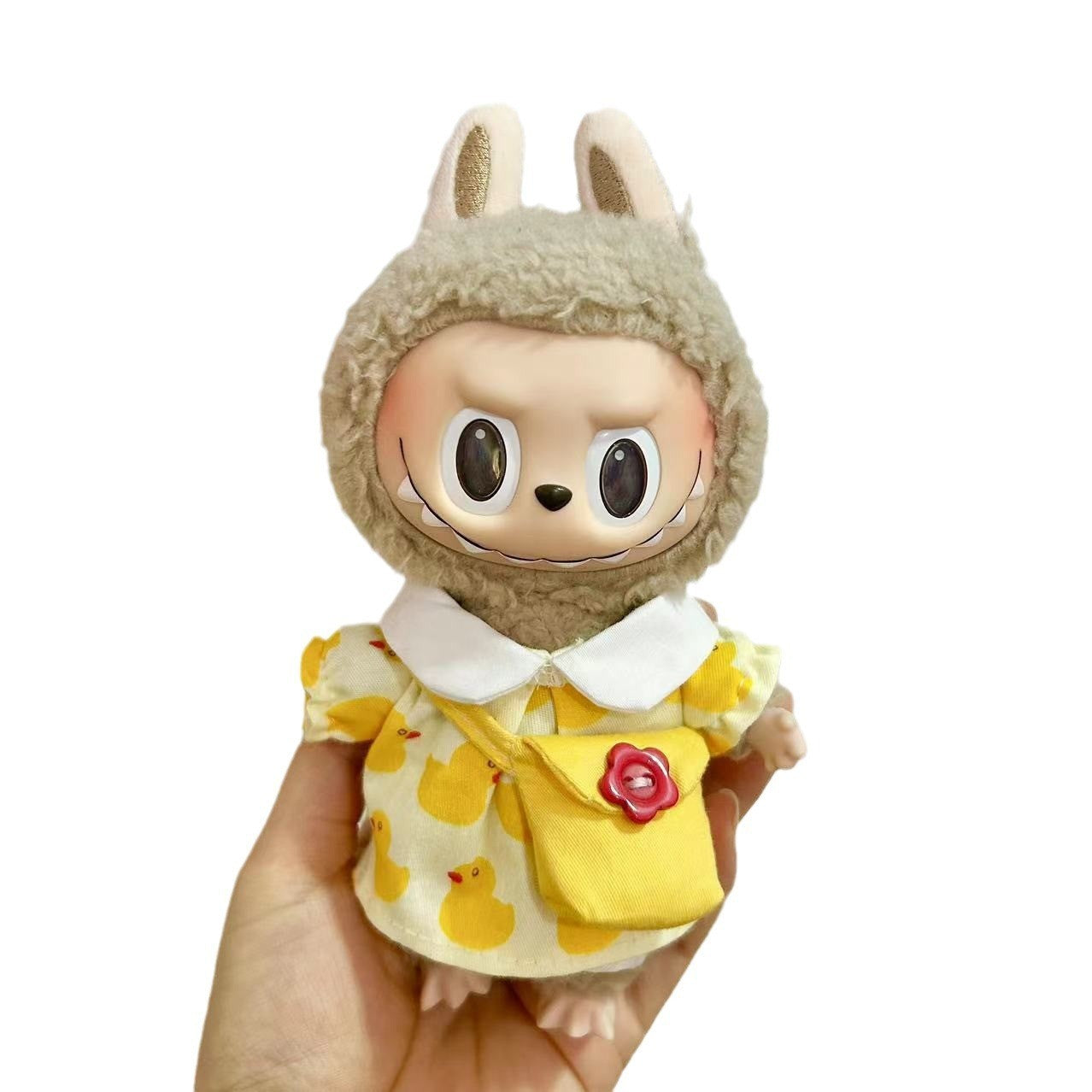 15Cm blind box rabub casual satchel set macaron labubu pendant doll nightdress set cute