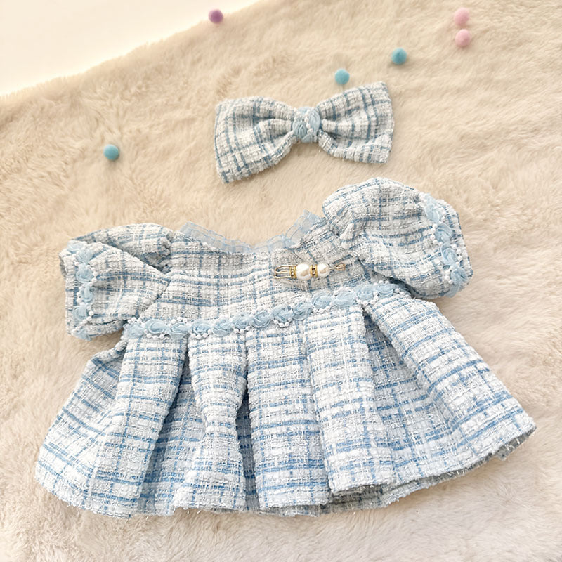 38Cm Labubu plush doll clothes for Labubu sweetheart doll baby clothes pearl small fragrant skirt set