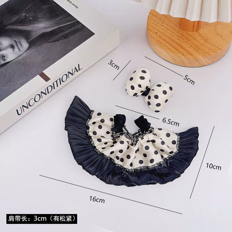 New labubu baby clothes set creative wear rabub clothes skirt bow two-piece set doll accessories