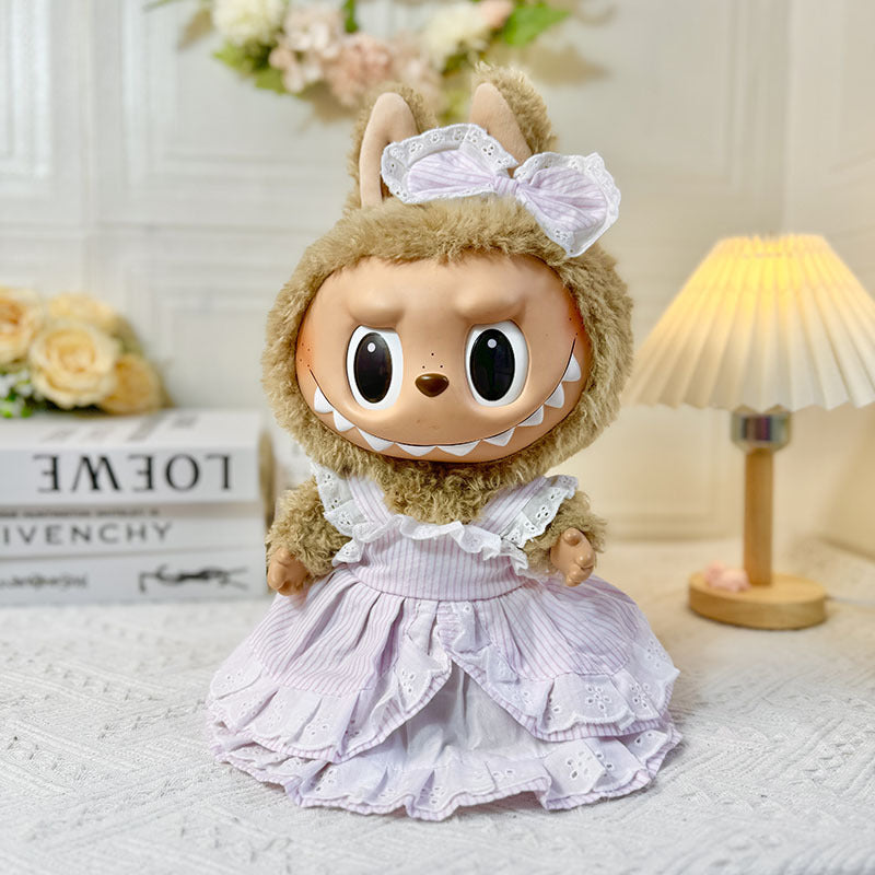 38Cm Labubu vinyl plush doll clothes for Labubu doll clothes summer pipa clothes set cute