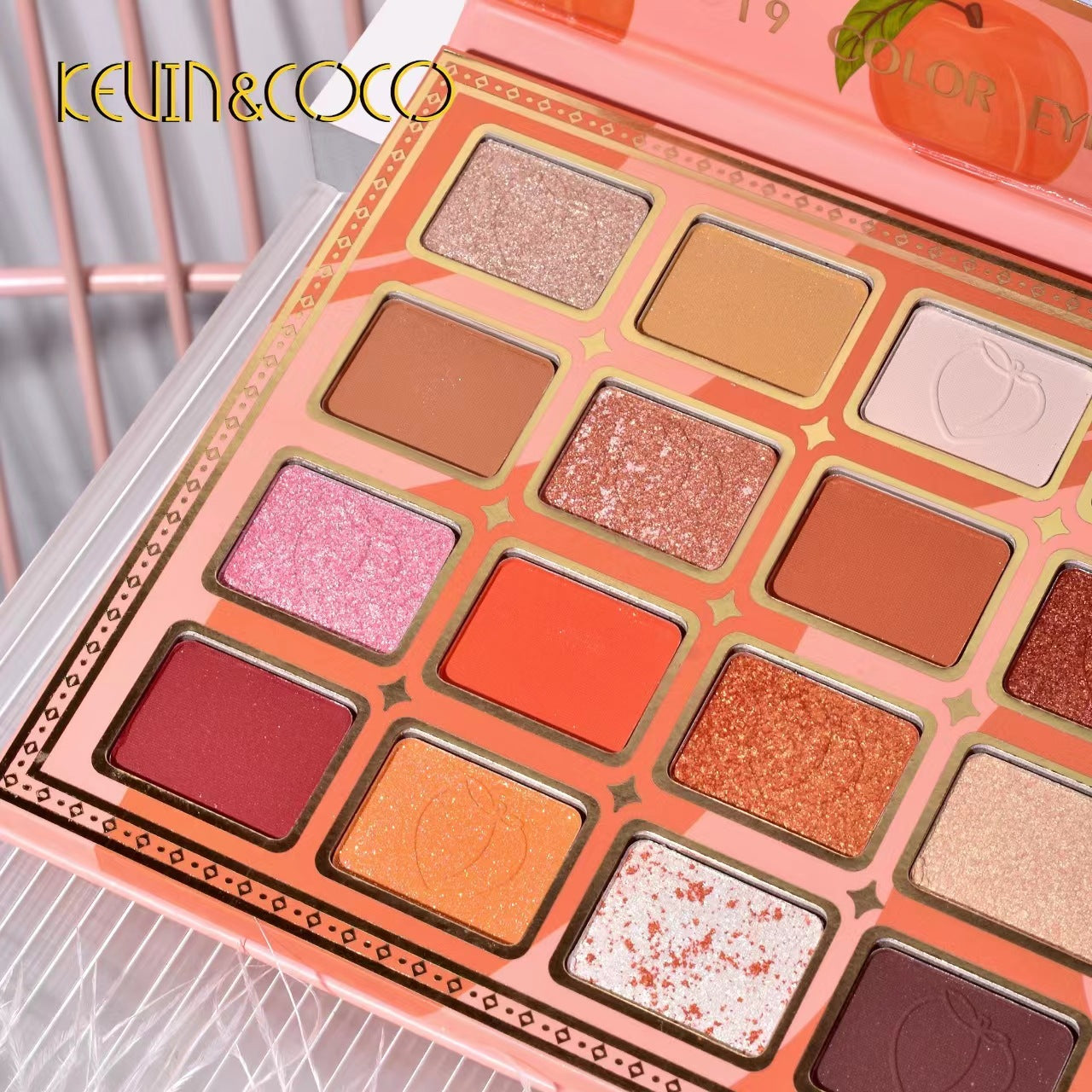 KEVIN & COCO 19-color peach eyeshadow, earth bead matte eyeshadow