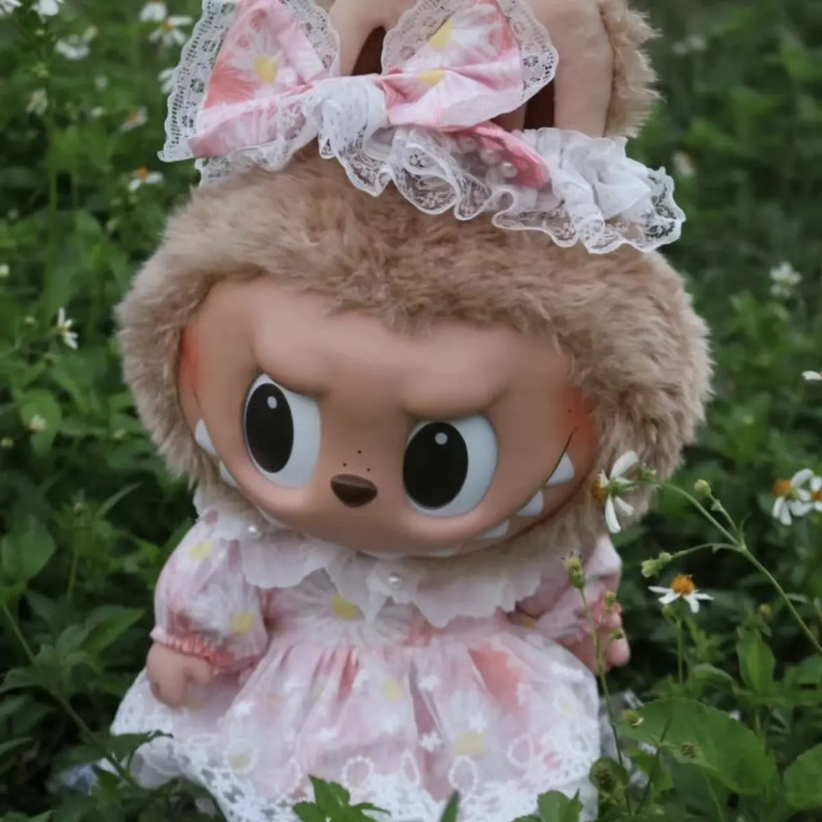 38Cm Labubu doll clothes Hamburger tote bag Yeti set Labubu doll replacement baby clothes cute