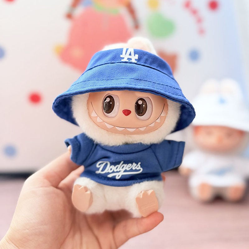 The first, second and third generation Labubu clothes pendant Labubu sitting baby clothes LA baseball sports suit is trendy and cute