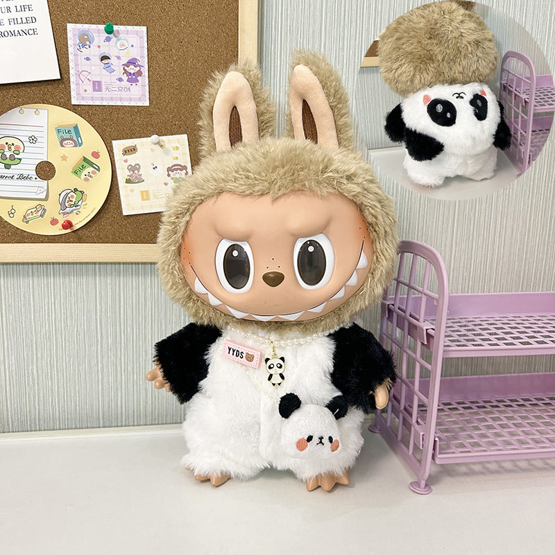 38Cm Labubu Vinyl Plush Doll Labubu Time to Chill Doll Dinosaur onesie