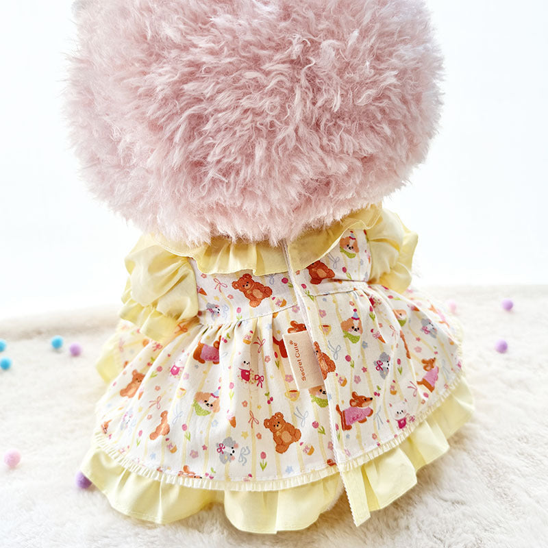 38Cm Labubu plush doll dress for Labubu doll baby dress sweetheart small animal yellow dress