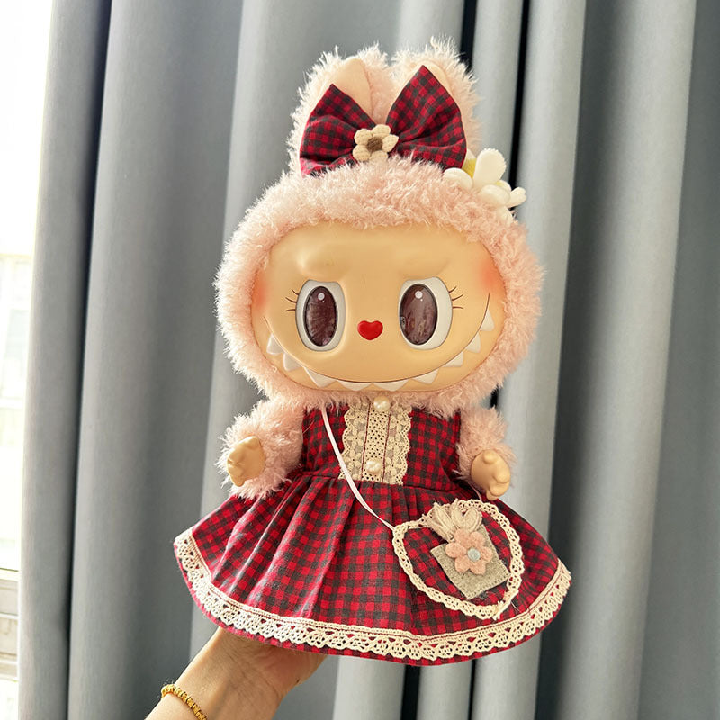 38Cm Labubu plush doll dress for Labubu doll dress MOKOKO sweetheart Japanese dress
