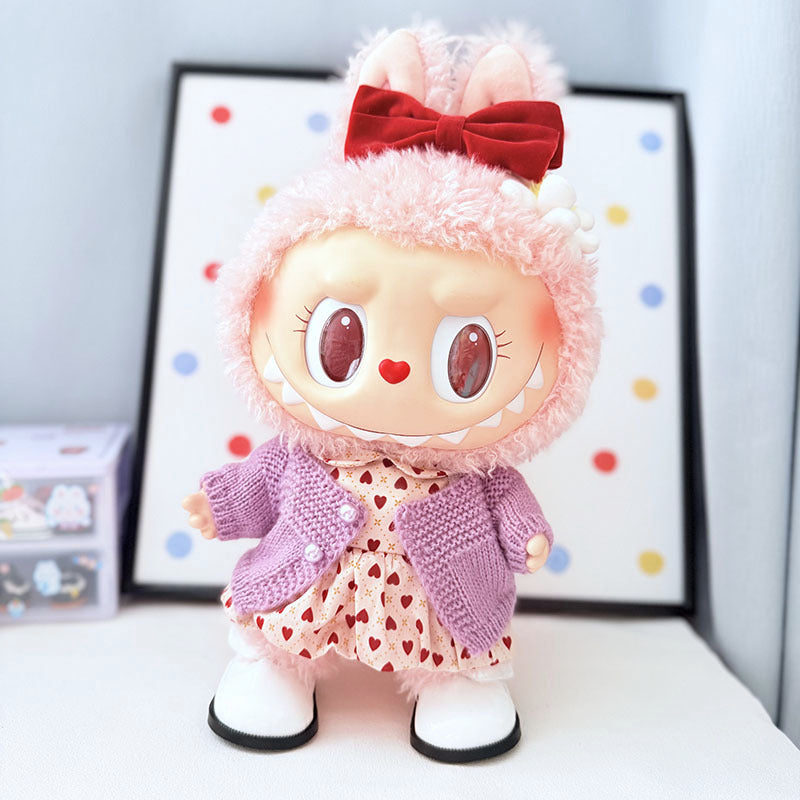 38Cm Labubu plush doll dress for Labubu doll dress MOKOKO sweet heart dress