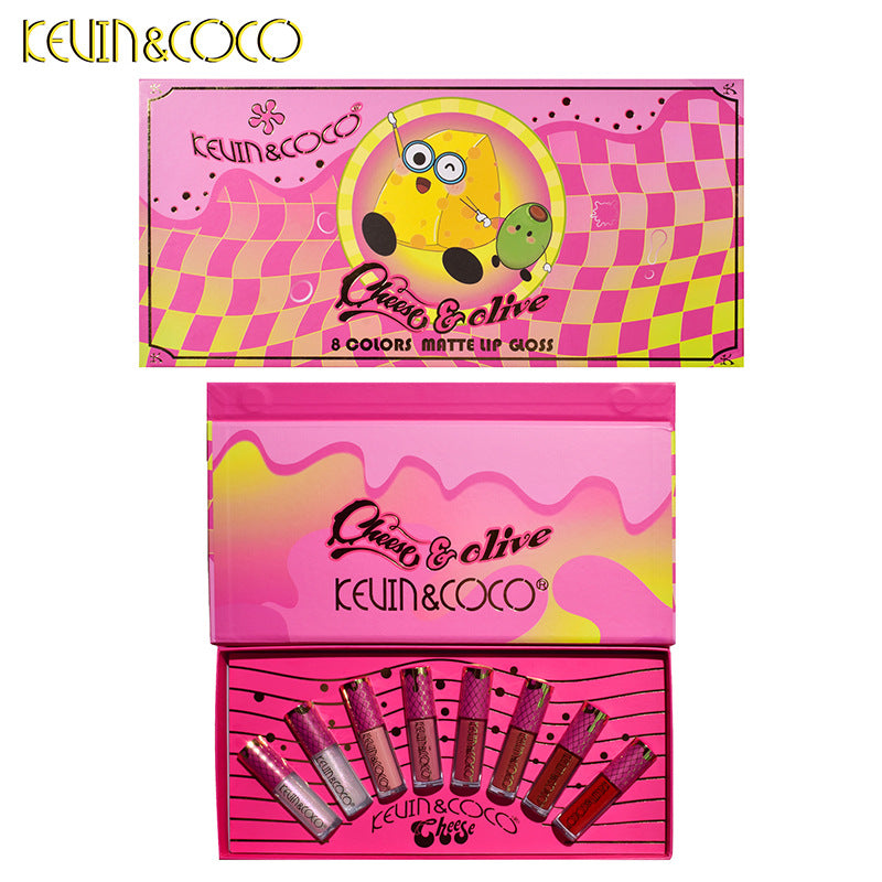 KEVIN & COCO 8-color velvet matte lip gloss lipstick cartoon cute wind girl heart